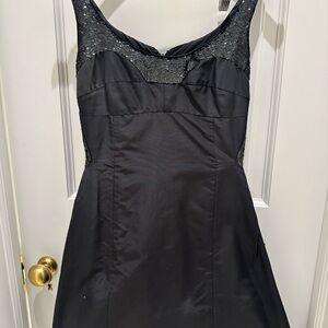 Narciso Rodriguez Black Sequin-Accent Evening Dress